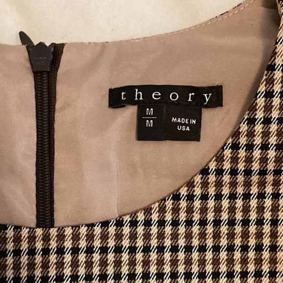 Theory Focha Wool Blend Plaid Sleeveless Crop Top Brown Size M - Picture 6 of 11